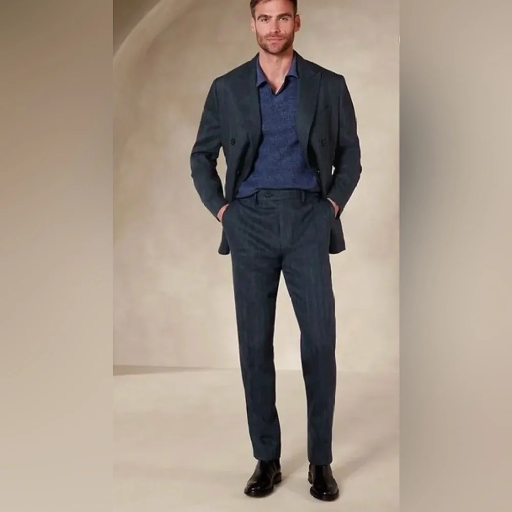 BANANA REPUBLIC CLARK WOOL-LINEN SUIT PANT